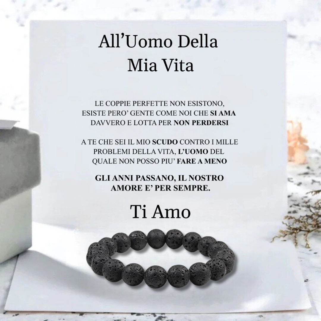 Bracciale Elegante Nero Con Zirconi Di Perle Da Uomo Donna - Foto 12