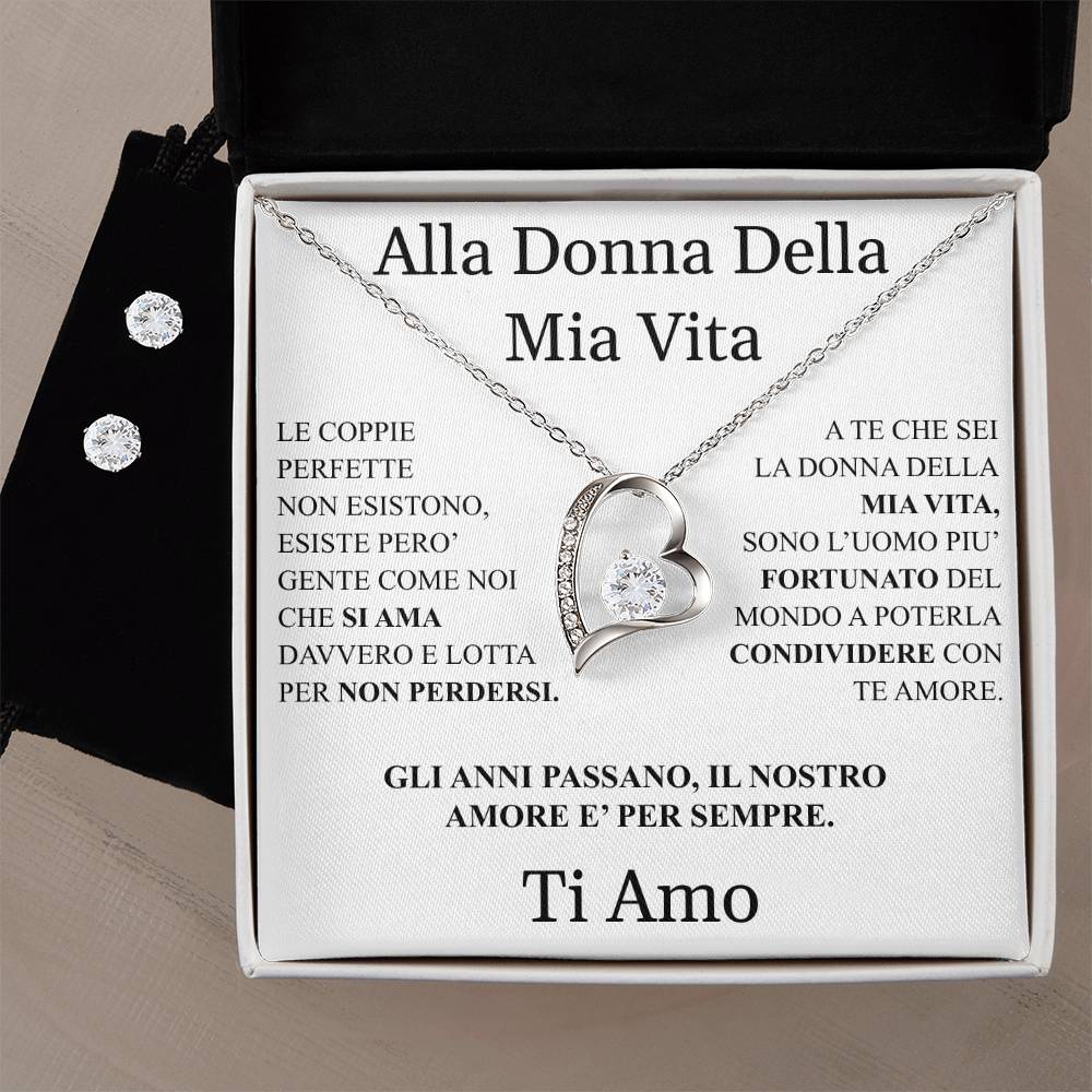 COLLANA "CUORE" CON ORECCHINI OMAGGIO ALLA DONNA DELLA MIA VITA.