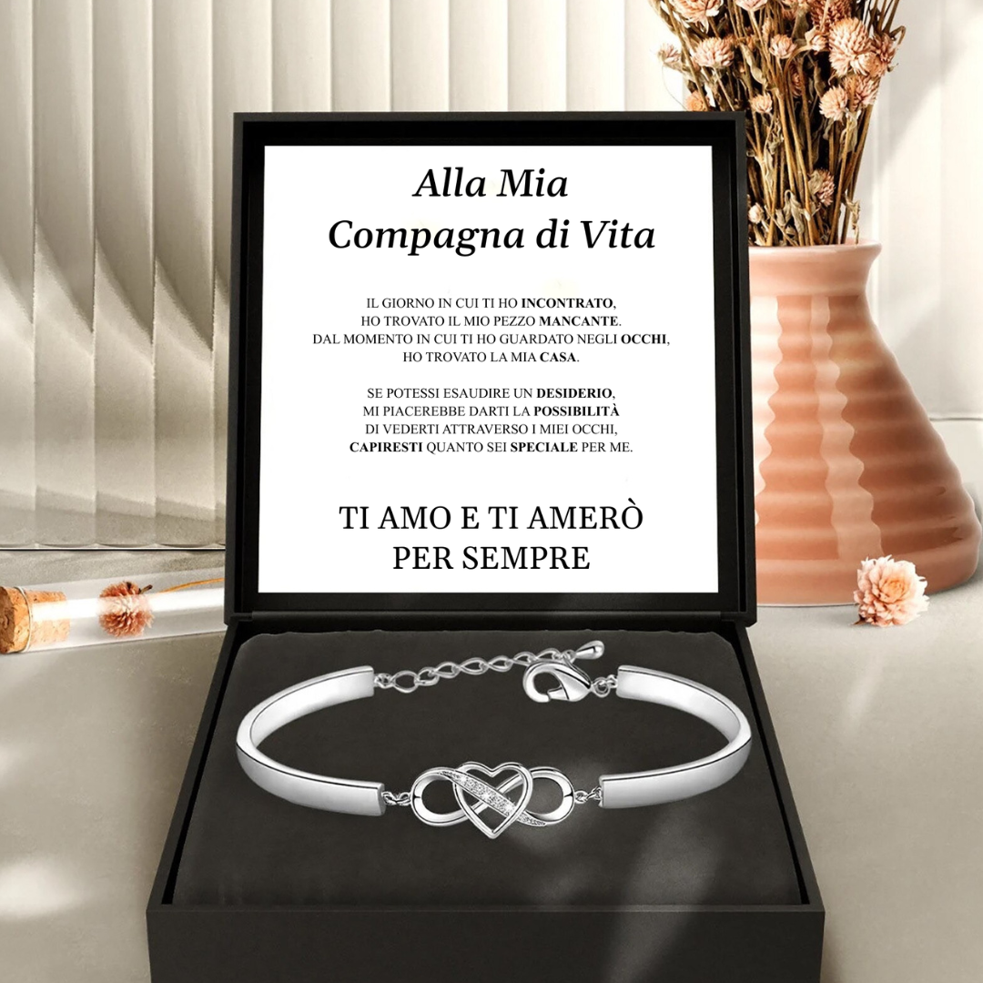 BRACCIALE "CUORE INFINITO" ALLA MIA COMPAGNA DI VITA.