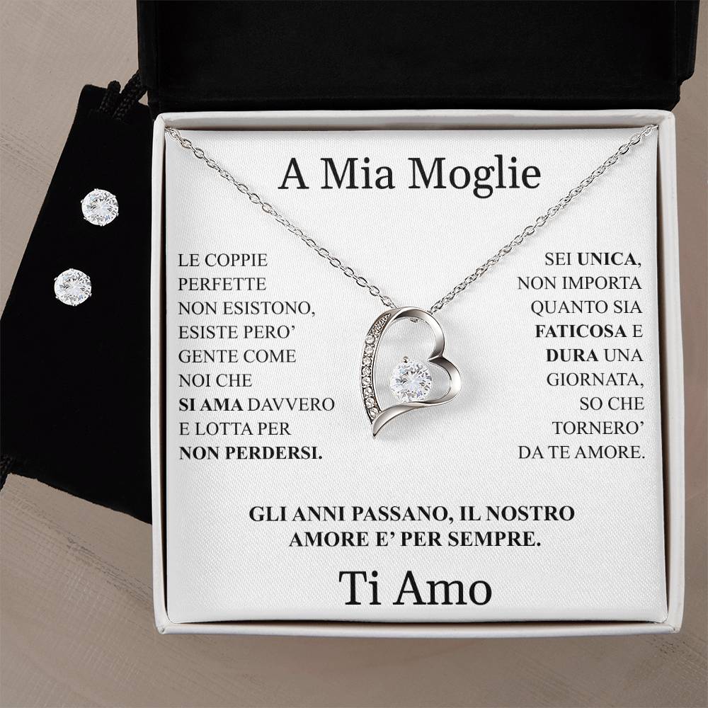 COLLANA "CUORE" CON ORECCHINI OMAGGIO A MIA MOGLIE.