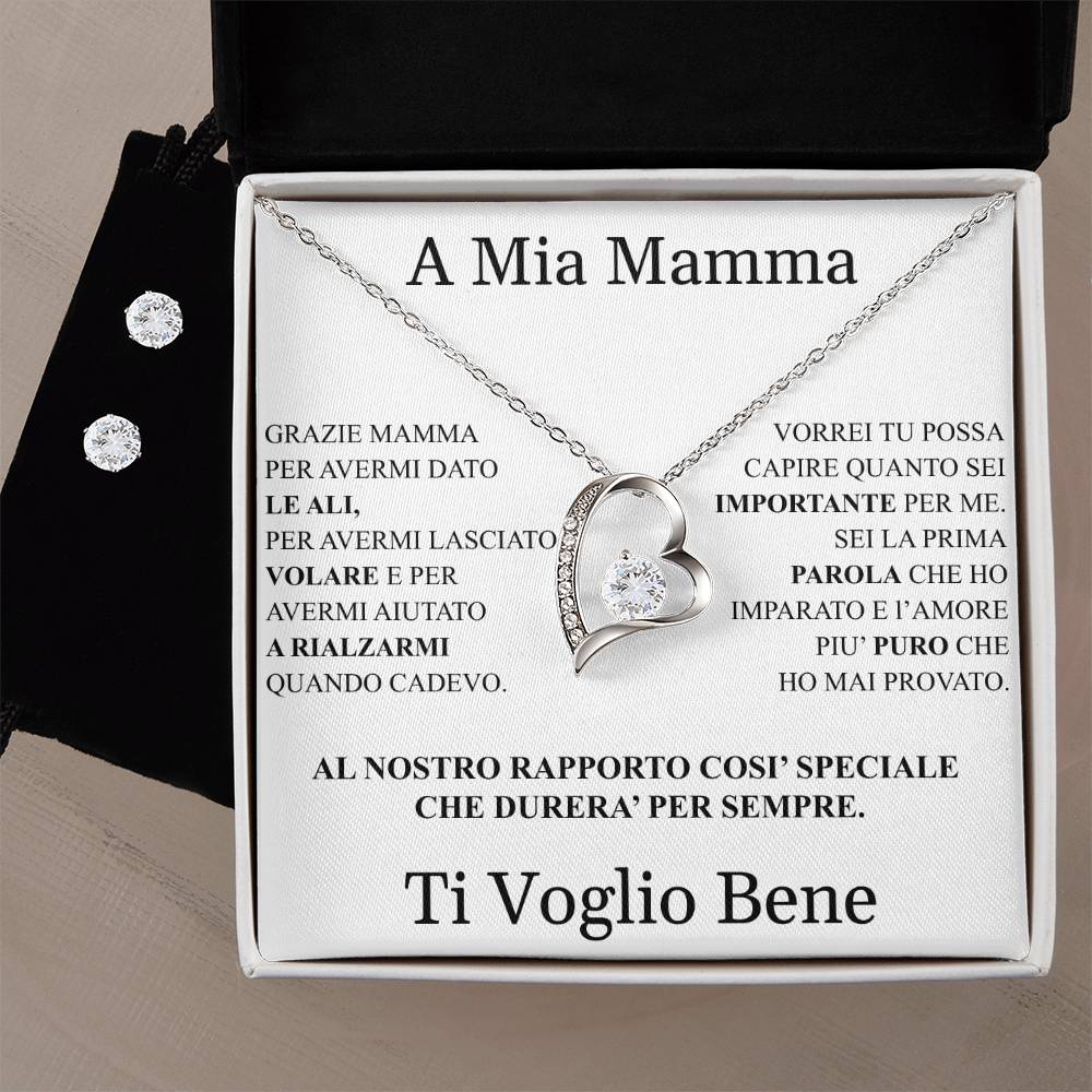 COLLANA "CUORE" CON ORECCHINI OMAGGIO A MIA MAMMA.