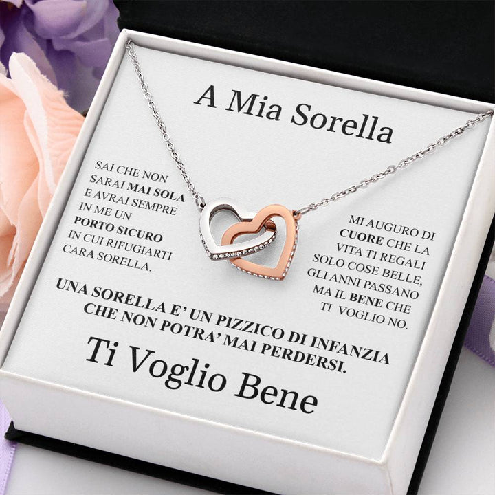 COLLANA "INTRECCIO DI CUORI" A MIA SORELLA.