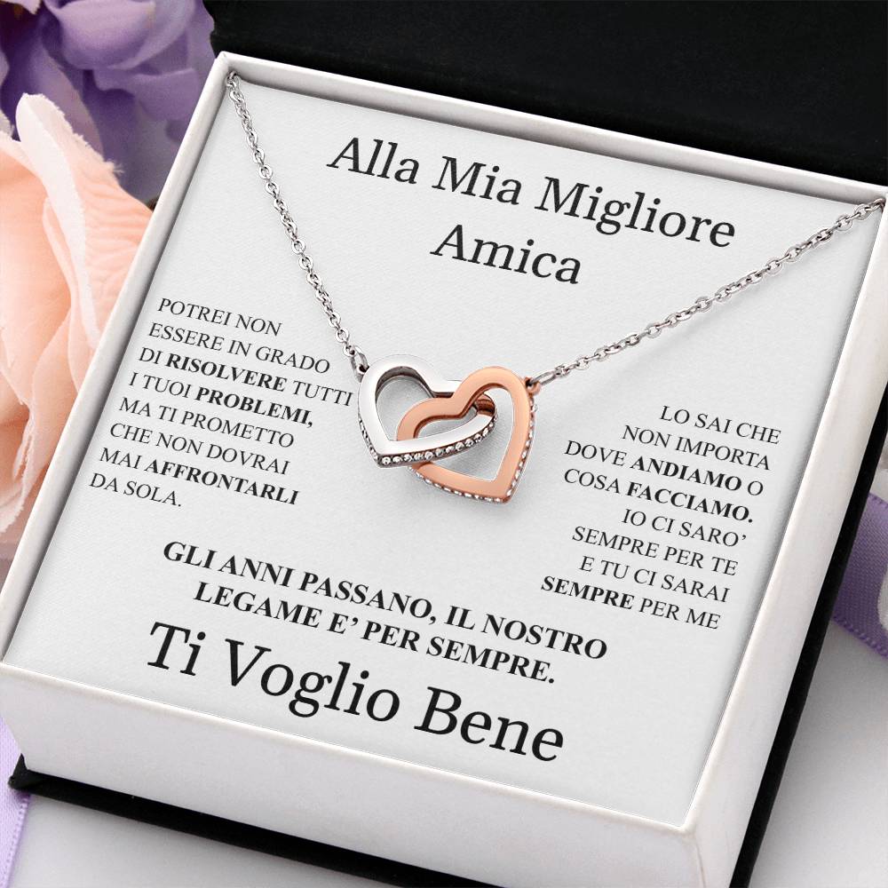 COLLANA "INTRECCIO DI CUORI" ALLA MIGLIORE AMICA.