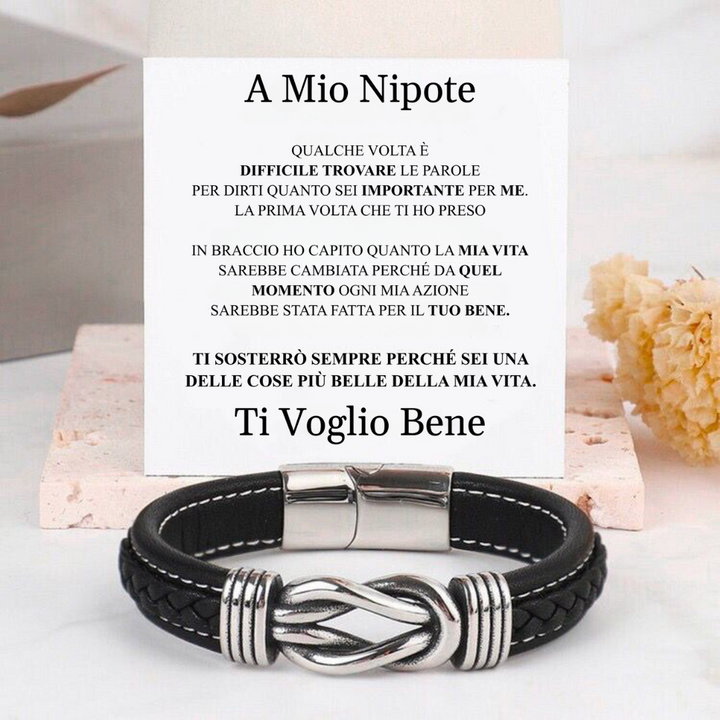 BRACCIALE TRECCIA CON DEDICA.