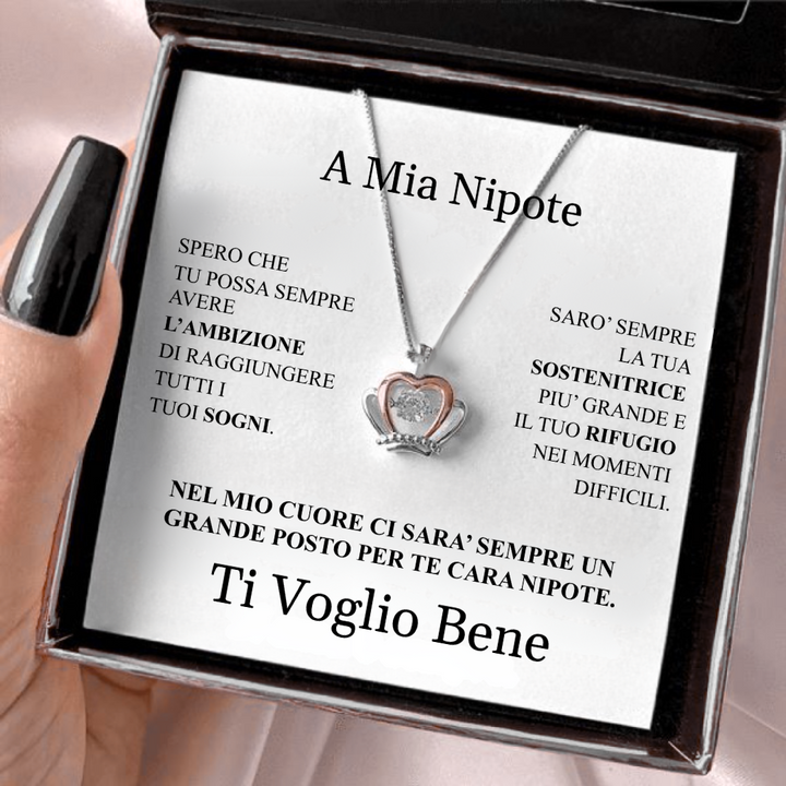 COLLANA "CUORE INCORONATO" A MIA NIPOTE.