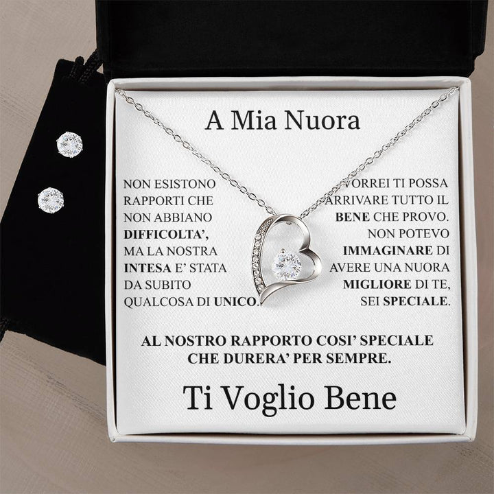 COLLANA "CUORE" CON ORECCHINI OMAGGIO PER LA NUORA.