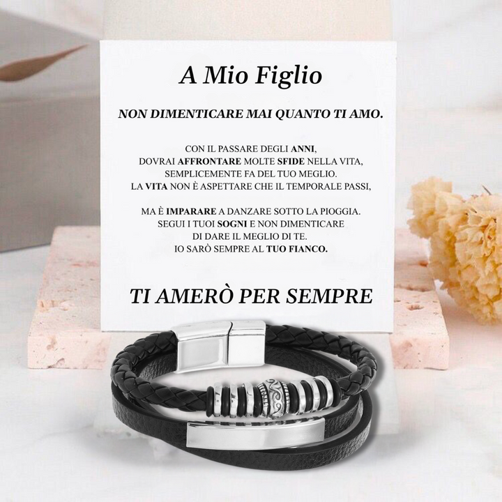 BRACCIALE EROS A MIO FIGLIO - DEDICA SOGNI FUTURI.