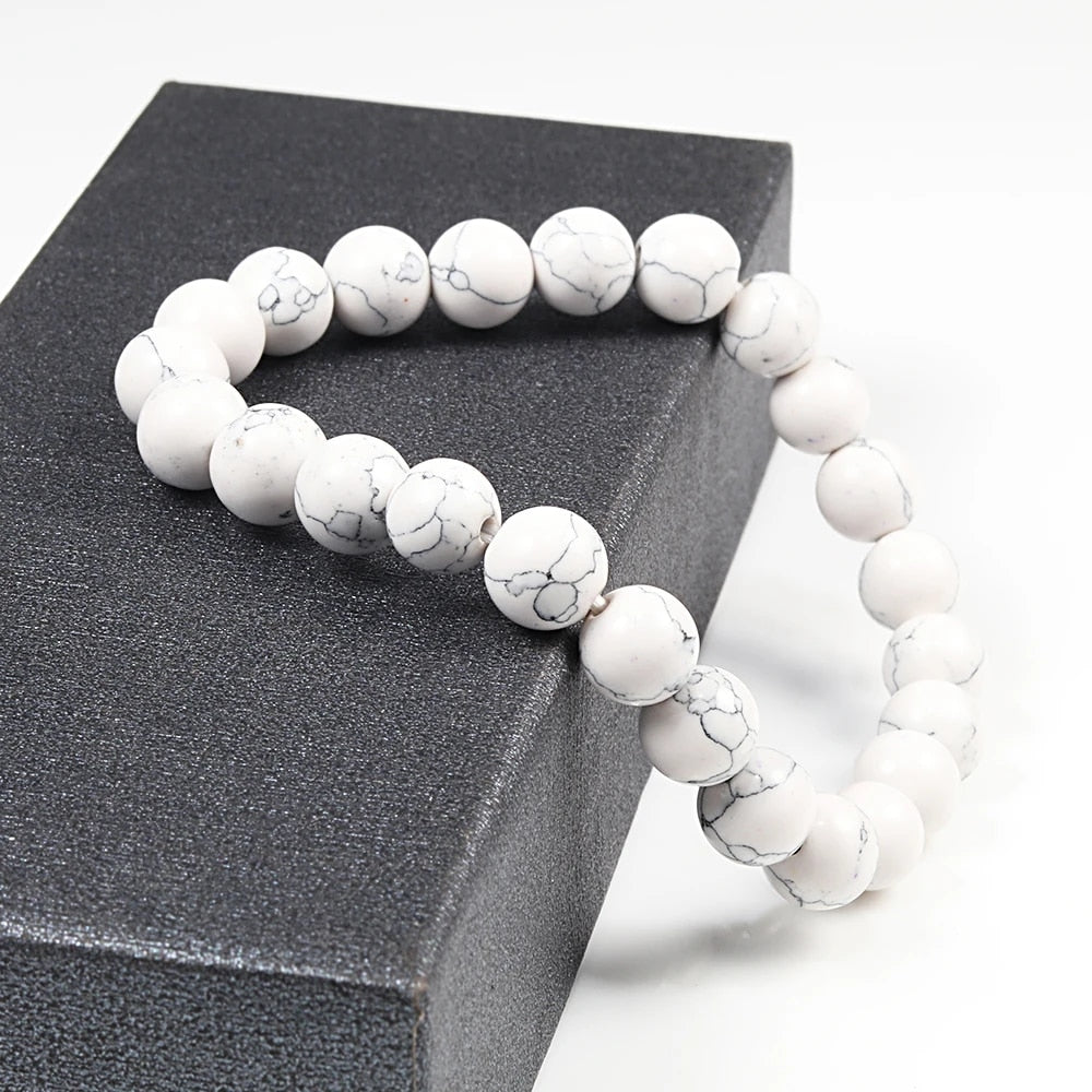 YAZILIND Bracciale In Pietra Naturale A Forma Di Cuore, Elastico, Con Perle, Regalo Amicizia, Taglia Unica
